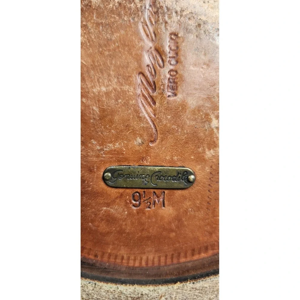 Mezlan Marina D-91M Genuine Crocodile Woven Leather Cap Toe Oxfords Men's 9.5 M
